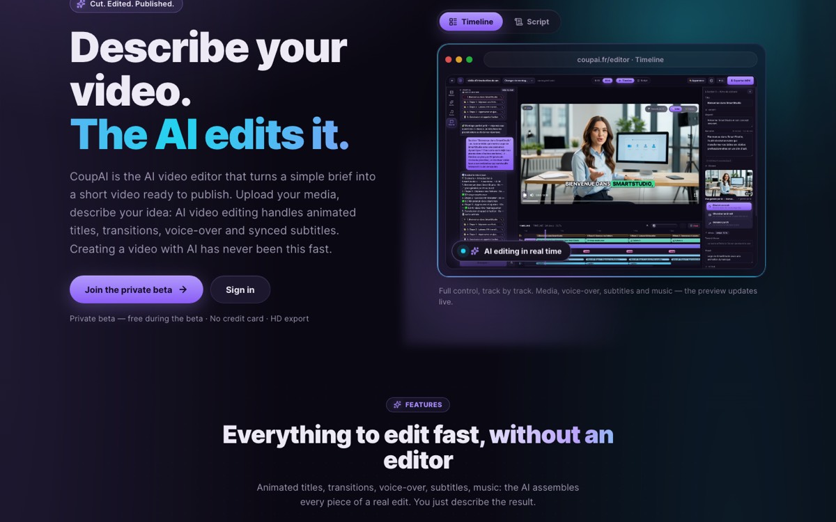 Screenshot of CoupAI