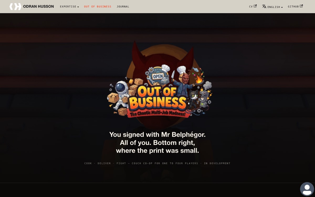 Screenshot of Out of Business